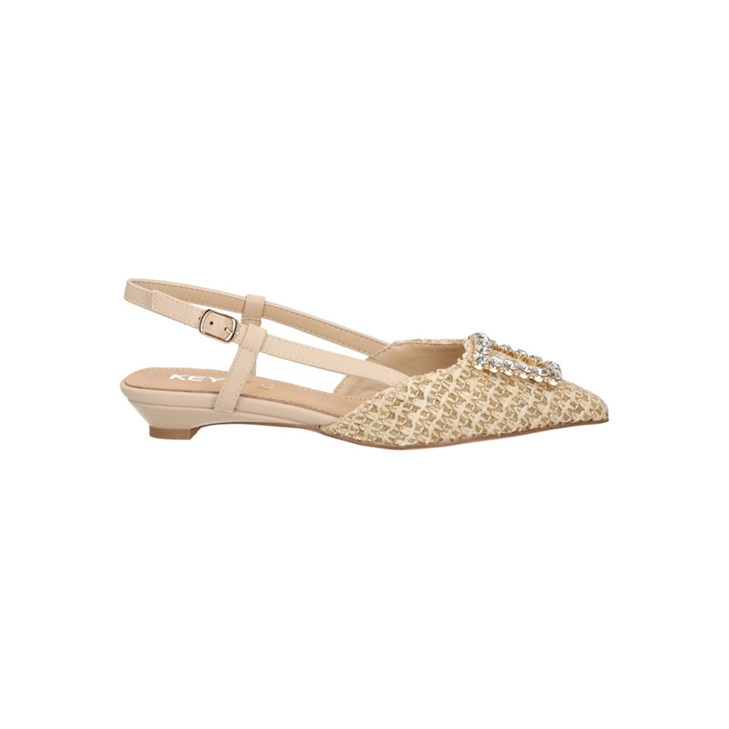 KEYS Slingback Tacco Basso Avana K-12240