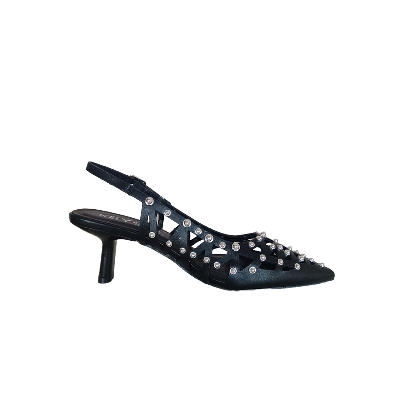 KEYS Slingback Traforata con borchie K-12540 Nero