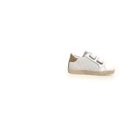 Falcotto Sneakers Alnoite - Pelle Traforata - Bianco e Stone