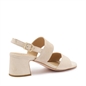 Frau sandalo con tacco in pelle scamosciata